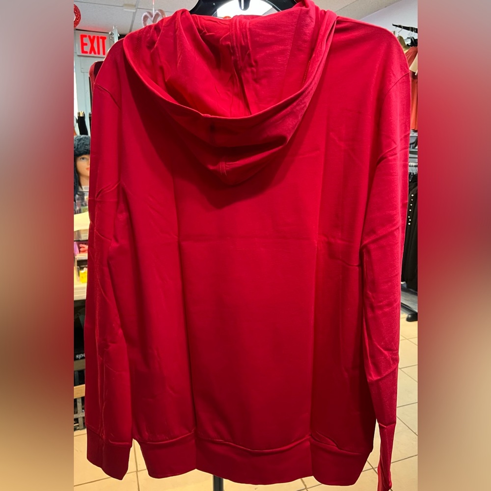 Lacoste Men's long sleeve hooded shirt regular fit Red size 5-Large new with tag - Picture 5 of 5